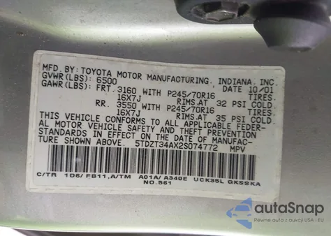 2002 Toyota Sequoia Sr5 V8 from USA, damaged, VIN 5TDZT34AX2S074772